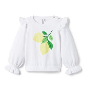 LEMON RUFFLE SLEEVE SWEATER